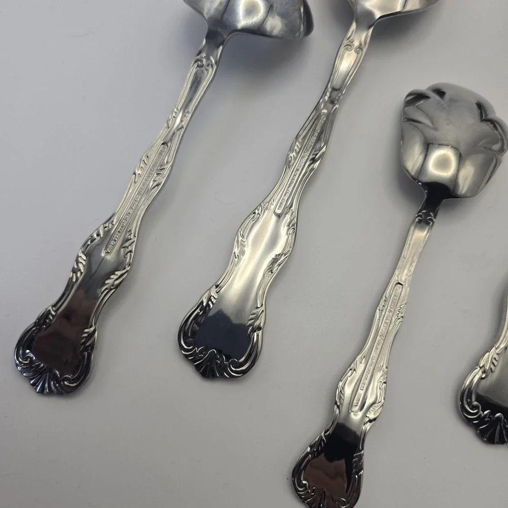 Reed & Barton Victoria Stainless Flatware Serving Pieces Ladle Butter Knife‎ Set